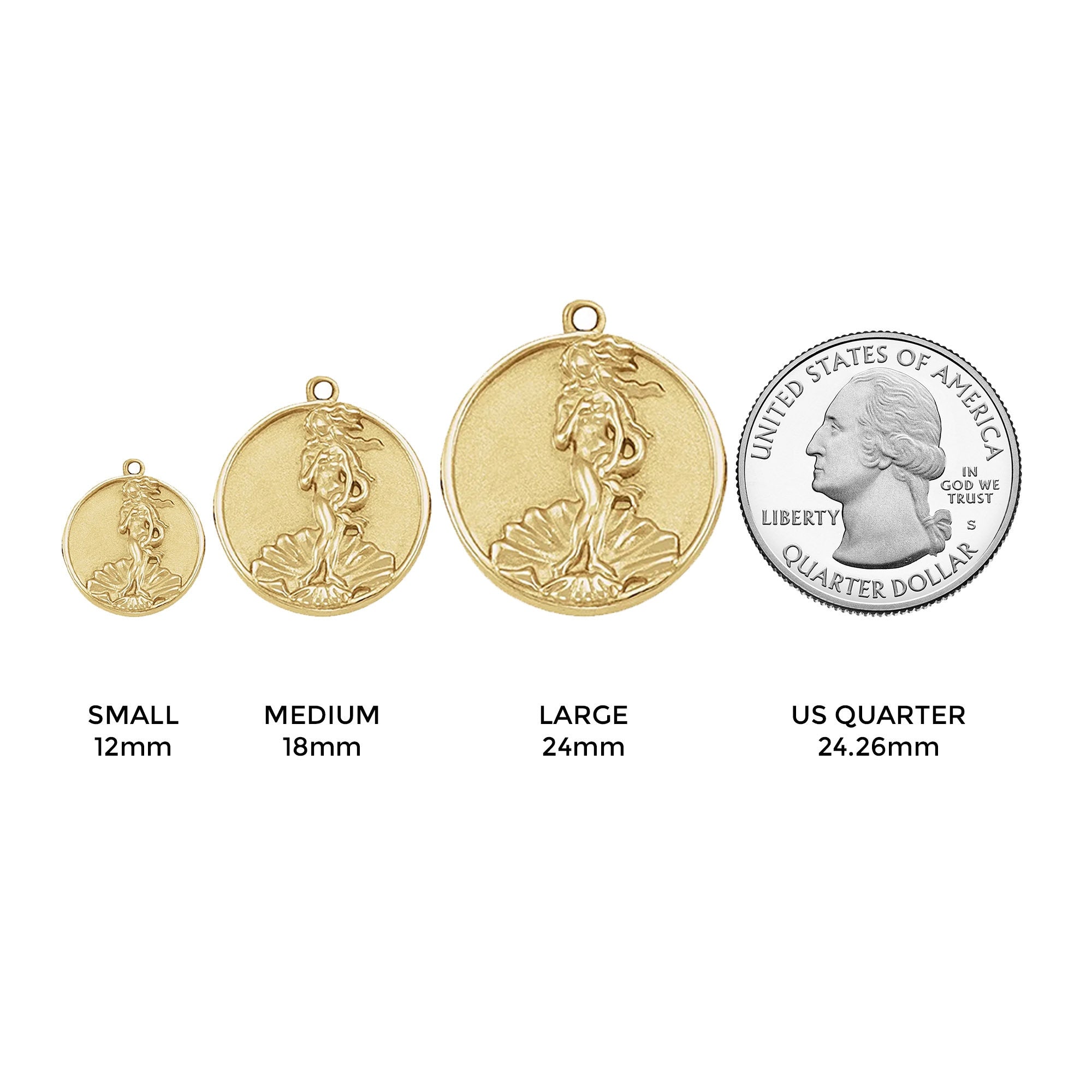 Small Aphrodite Medallion Necklace (Complimentary Engraving)