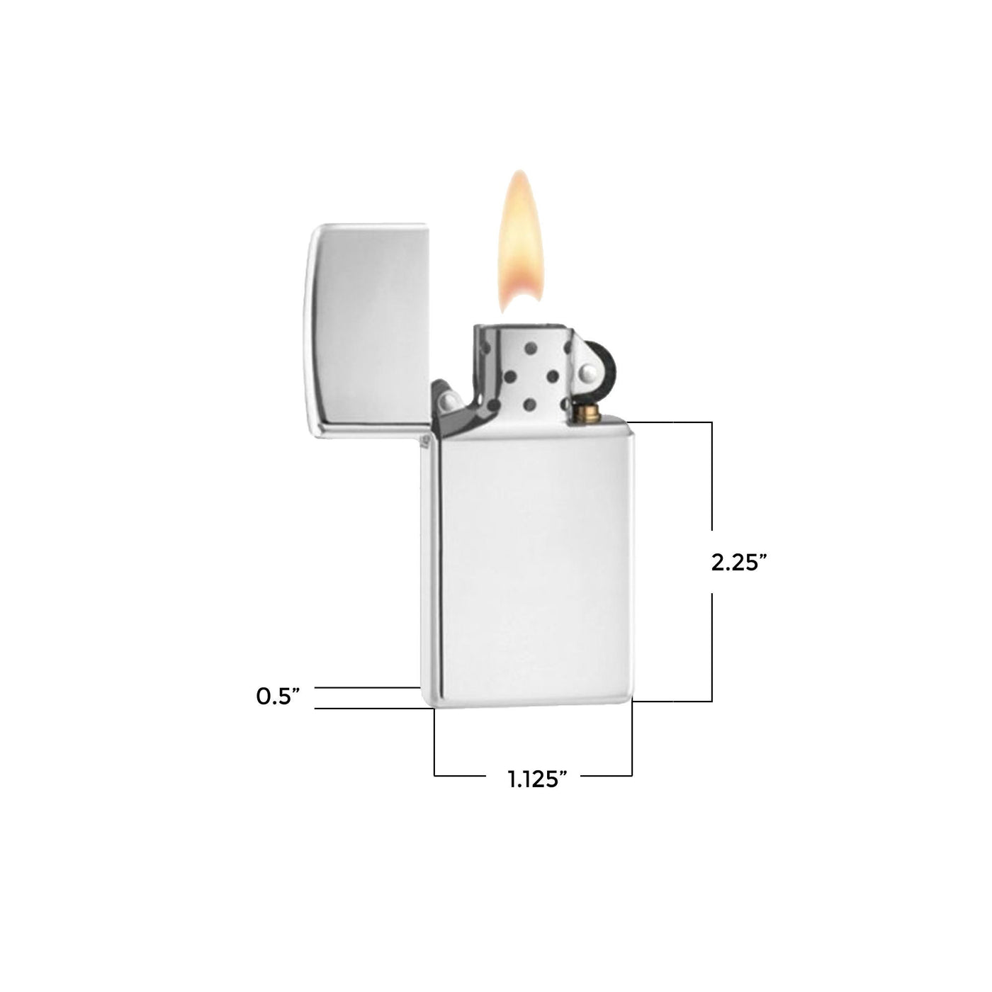 Slim High Polish Sterling Silver Lighter (Complimentary Engraving)