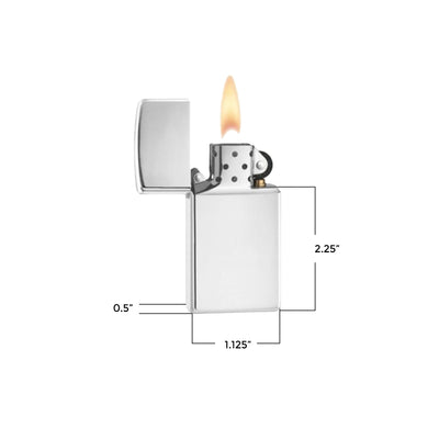 Slim High Polish Sterling Silver Lighter (Complimentary Engraving)