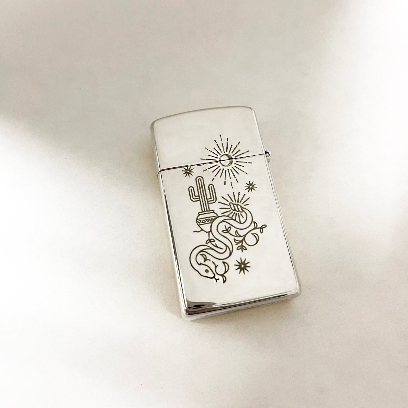 Slim High Polish Sterling Silver Lighter (Complimentary Engraving)