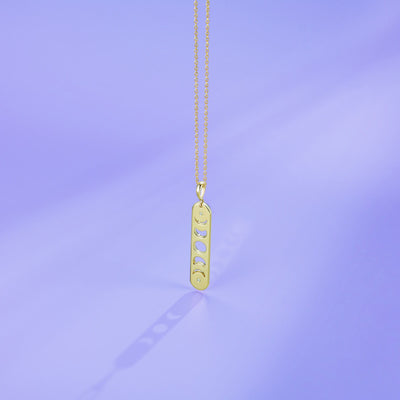 Diamond Moon Phase Bar Necklace