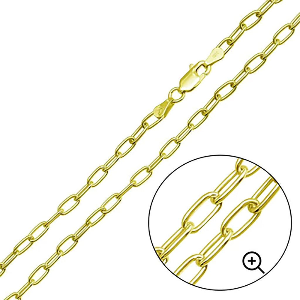 Oval Paperclip Link Chain Necklace