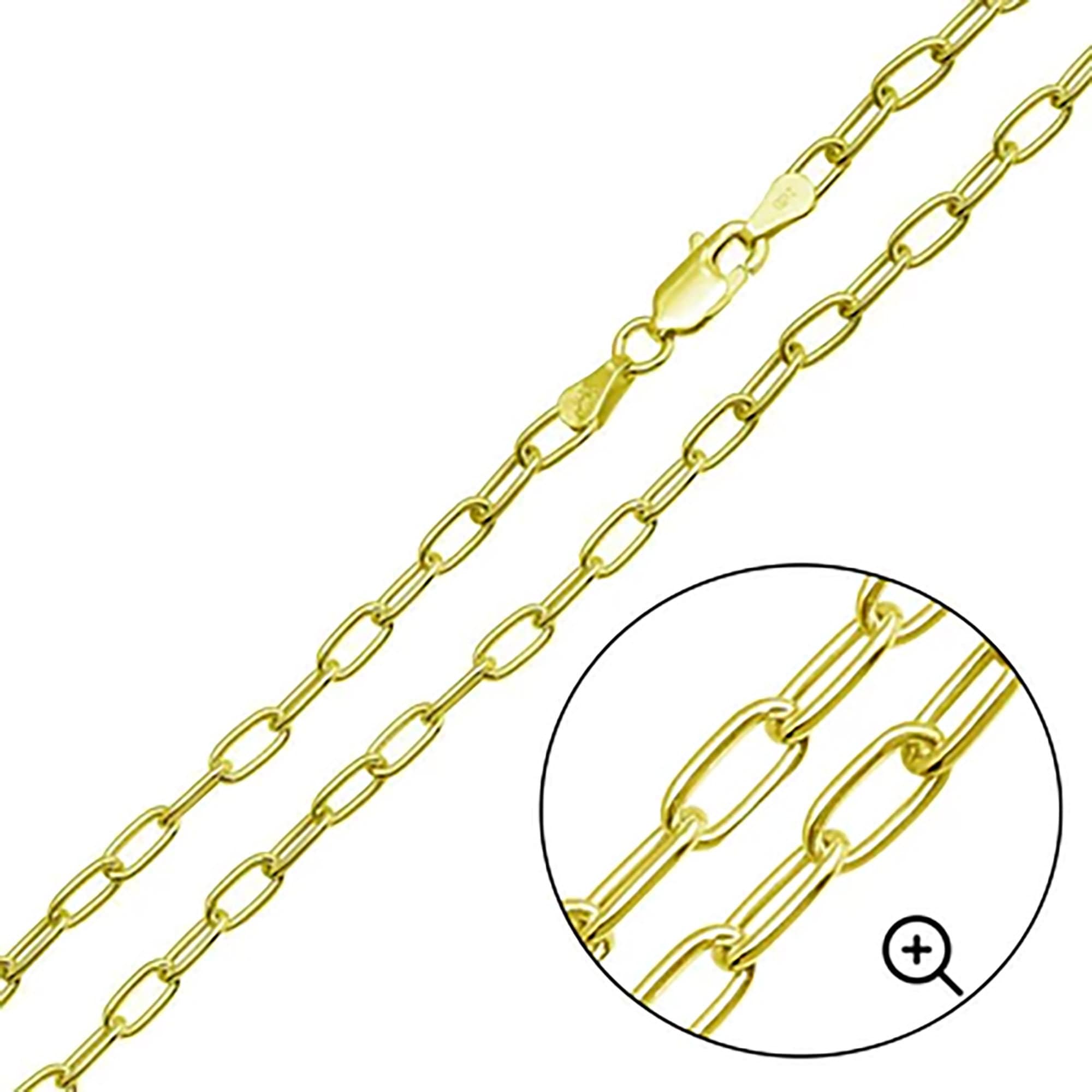 Oval Paperclip Link Chain Necklace