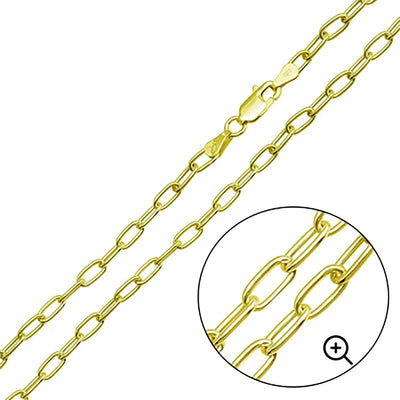 Oval Paperclip Link Chain Necklace