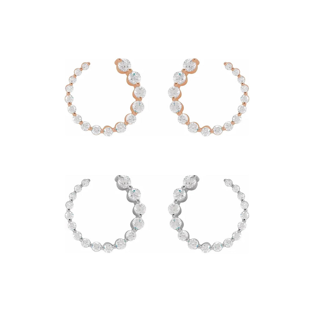 Open Circle Graduated Diamond Earrings (pair)