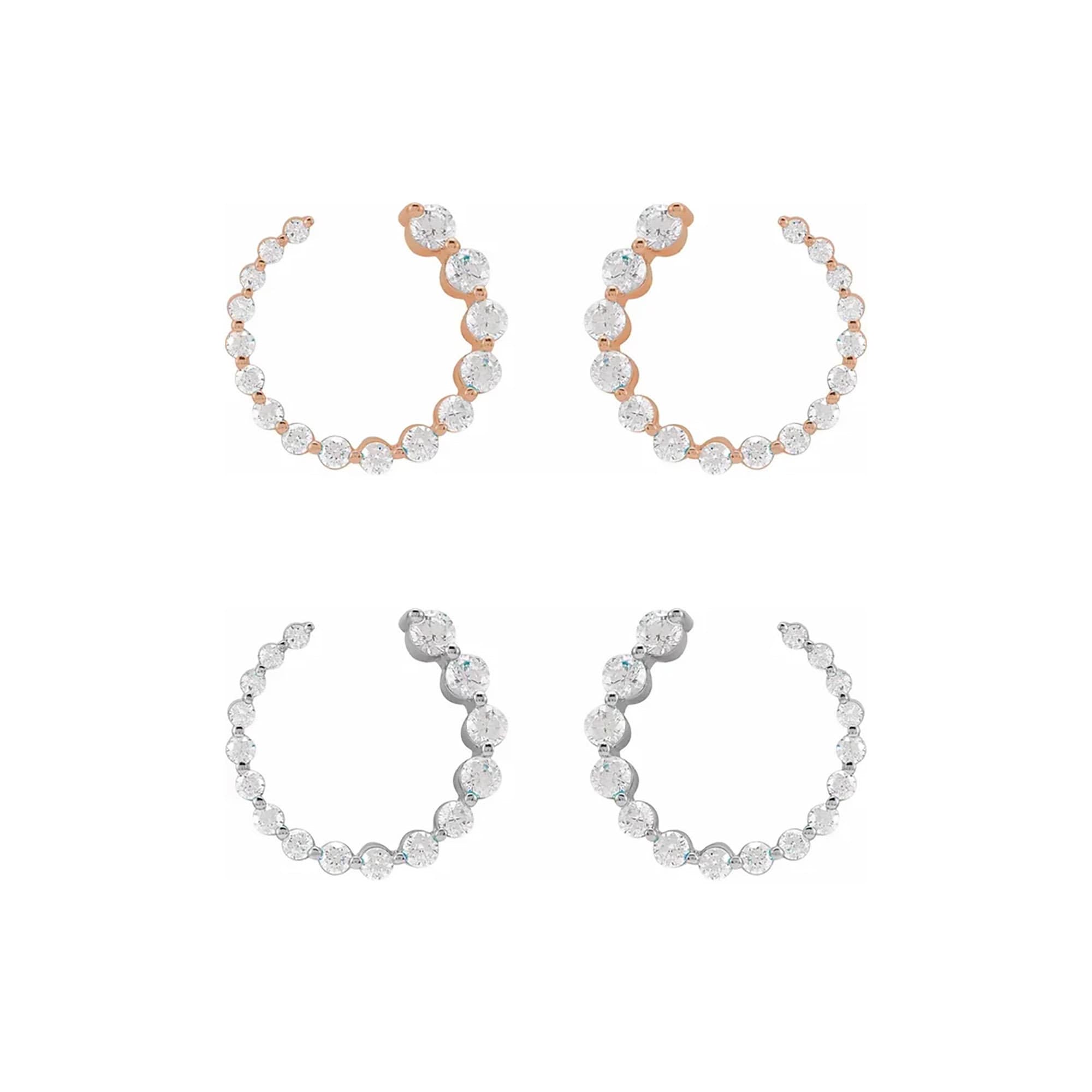 Open Circle Graduated Diamond Earrings (pair)