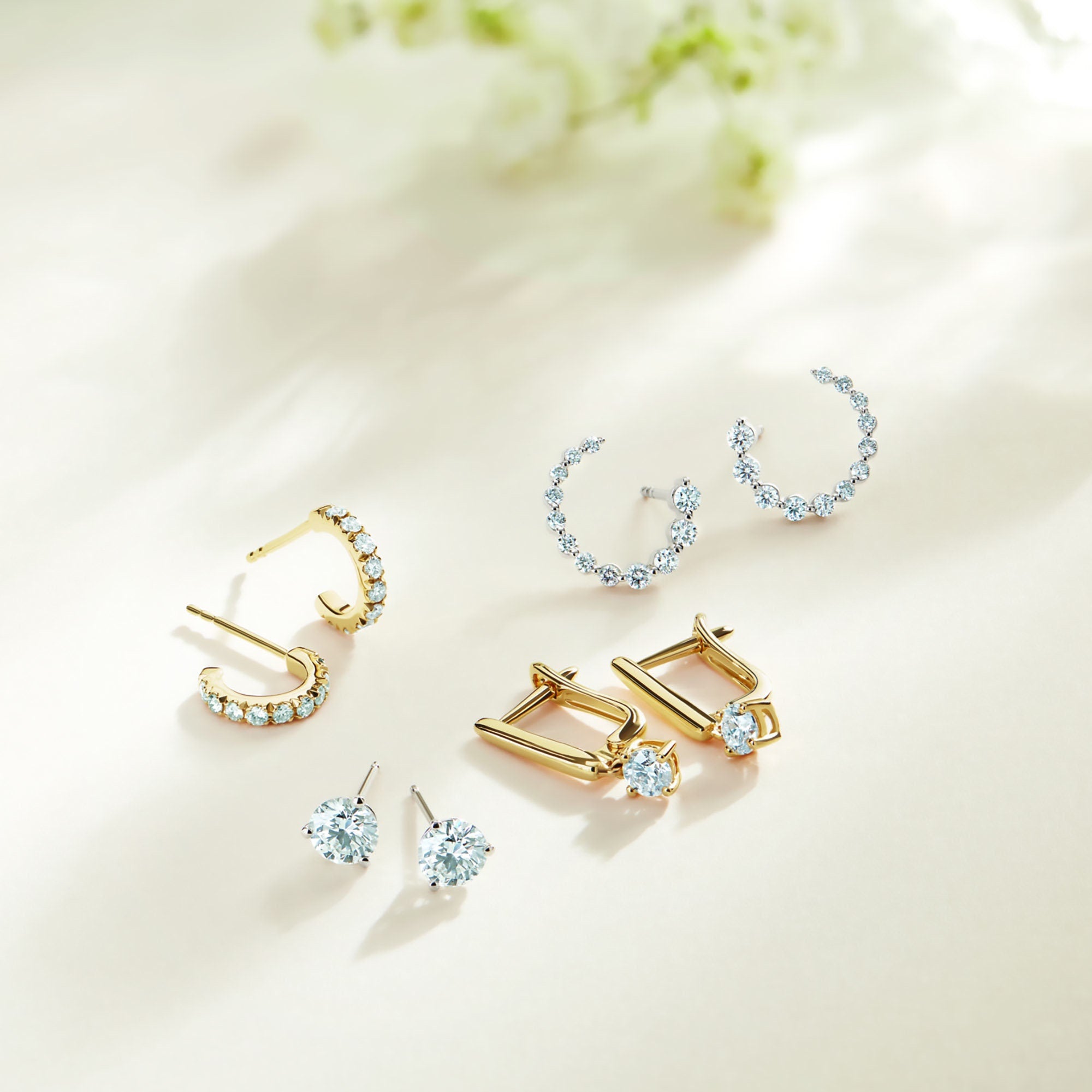 12mm Graduated Front-Back Diamond Earrings (pair)