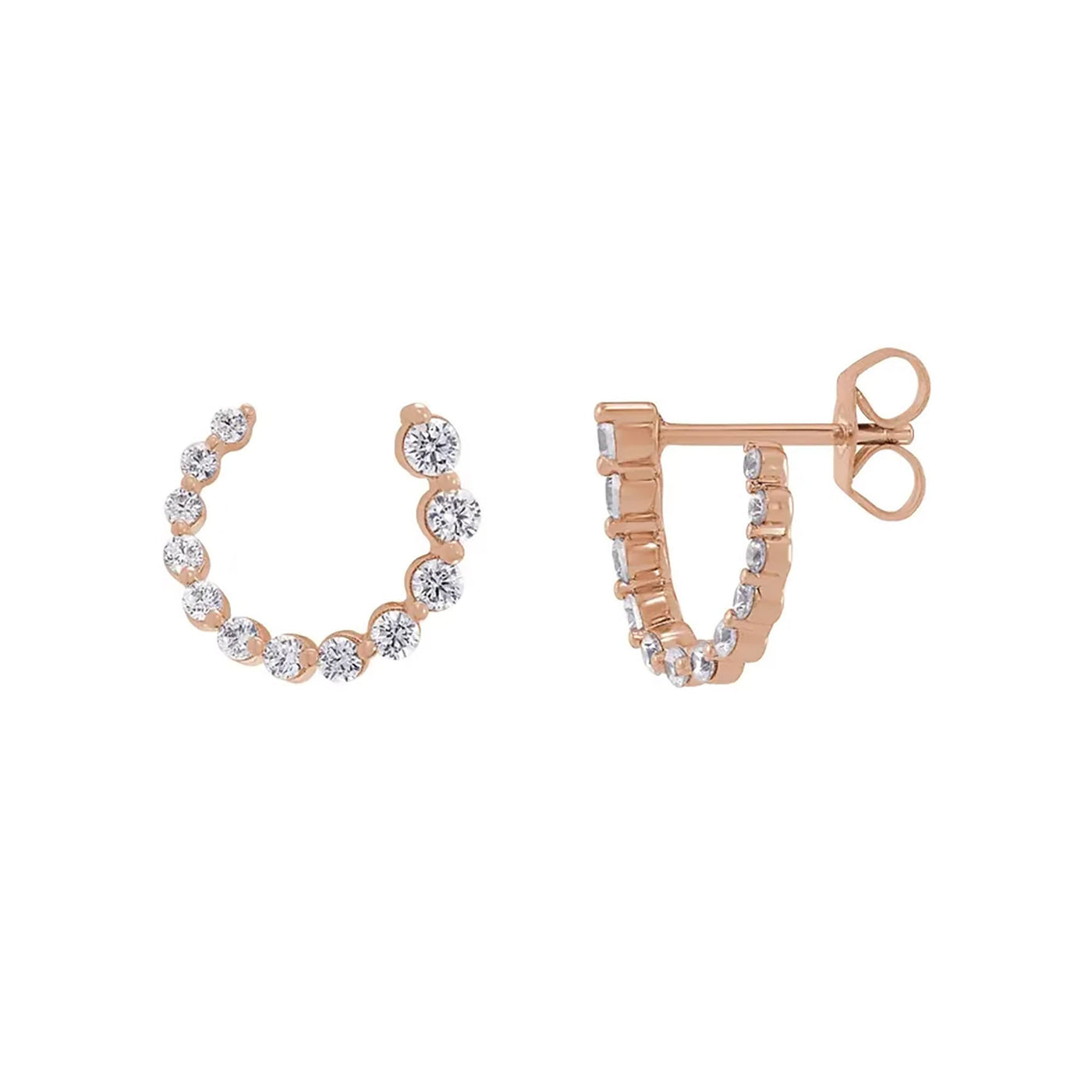 12mm Graduated Front-Back Diamond Earrings (pair)