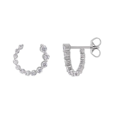 12mm Graduated Front-Back Diamond Earrings (pair)