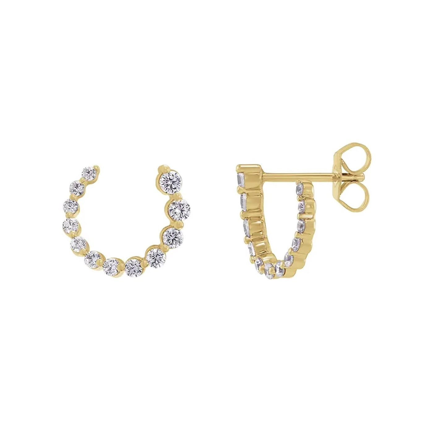 12mm Graduated Front-Back Diamond Earrings (pair)