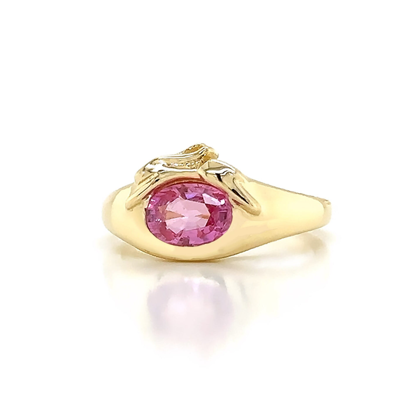 Pink Sapphire HARELOOM Oval Ring • Bunny Signet Ring • Rabbit Signet Ring (Natural)