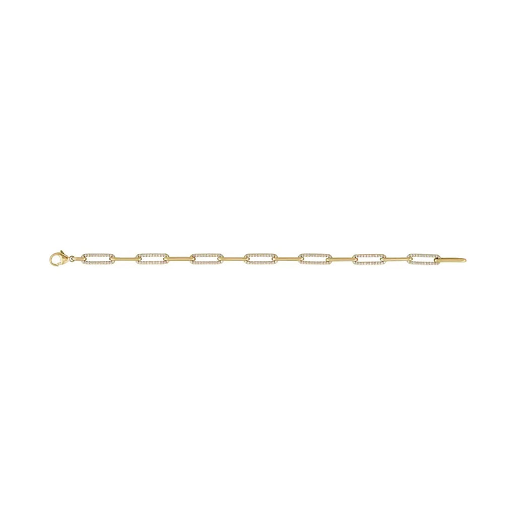 Alternating Diamond Link Paperclip Chain Bracelet