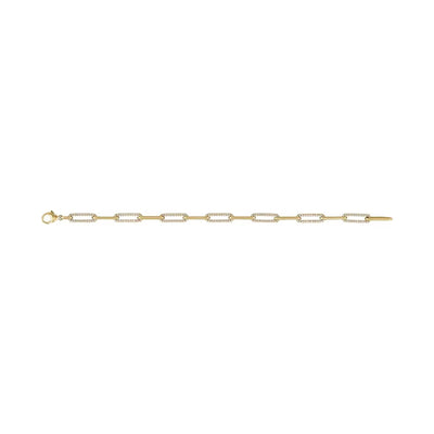 Alternating Diamond Link Paperclip Chain Bracelet