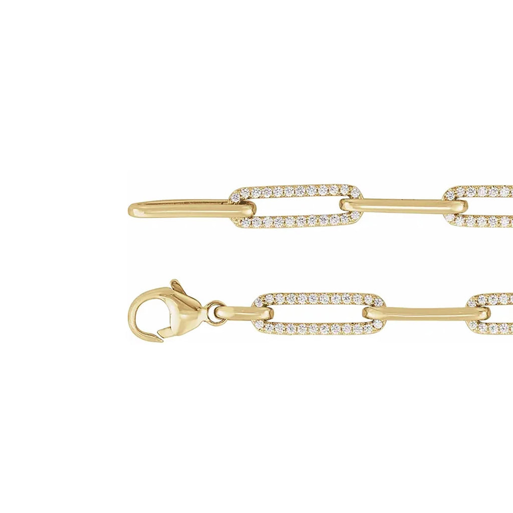 Alternating Diamond Link Paperclip Chain Bracelet
