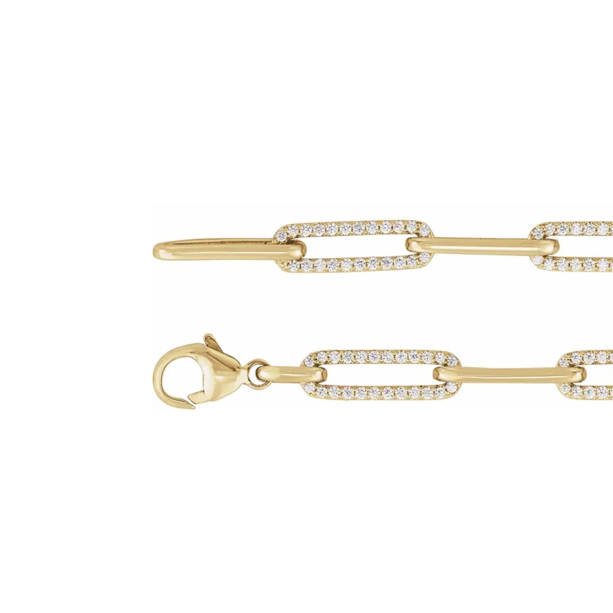 Alternating Diamond Link Paperclip Chain Bracelet