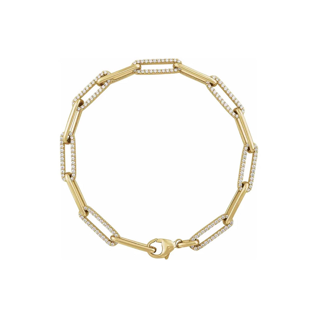 Alternating Diamond Link Paperclip Chain Bracelet