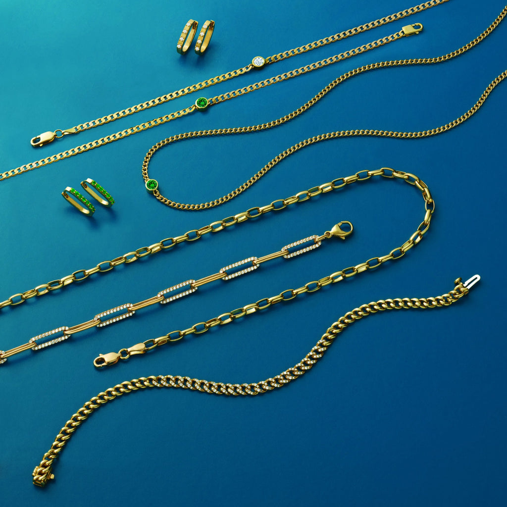 Alternating Diamond Link Paperclip Chain Bracelet
