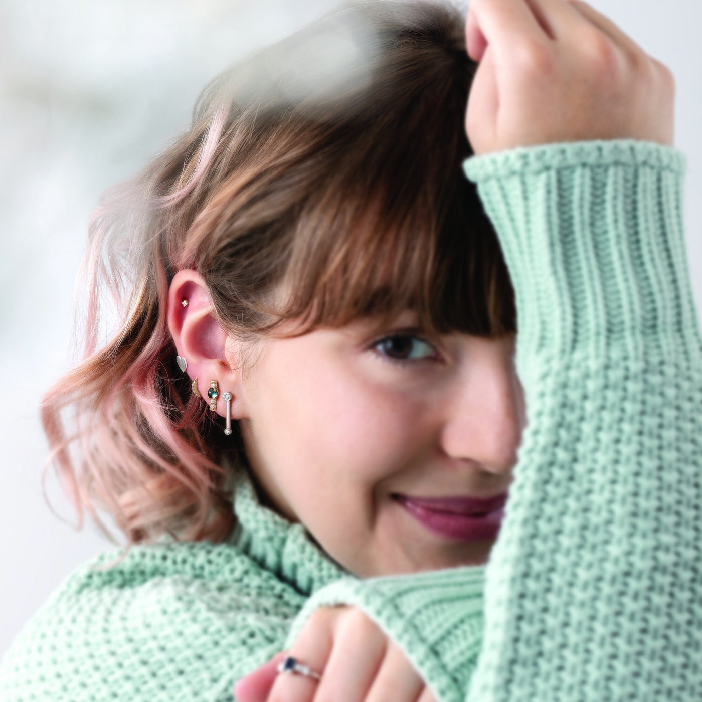 Engravable Heart Stud Earring in 14K Solid Gold