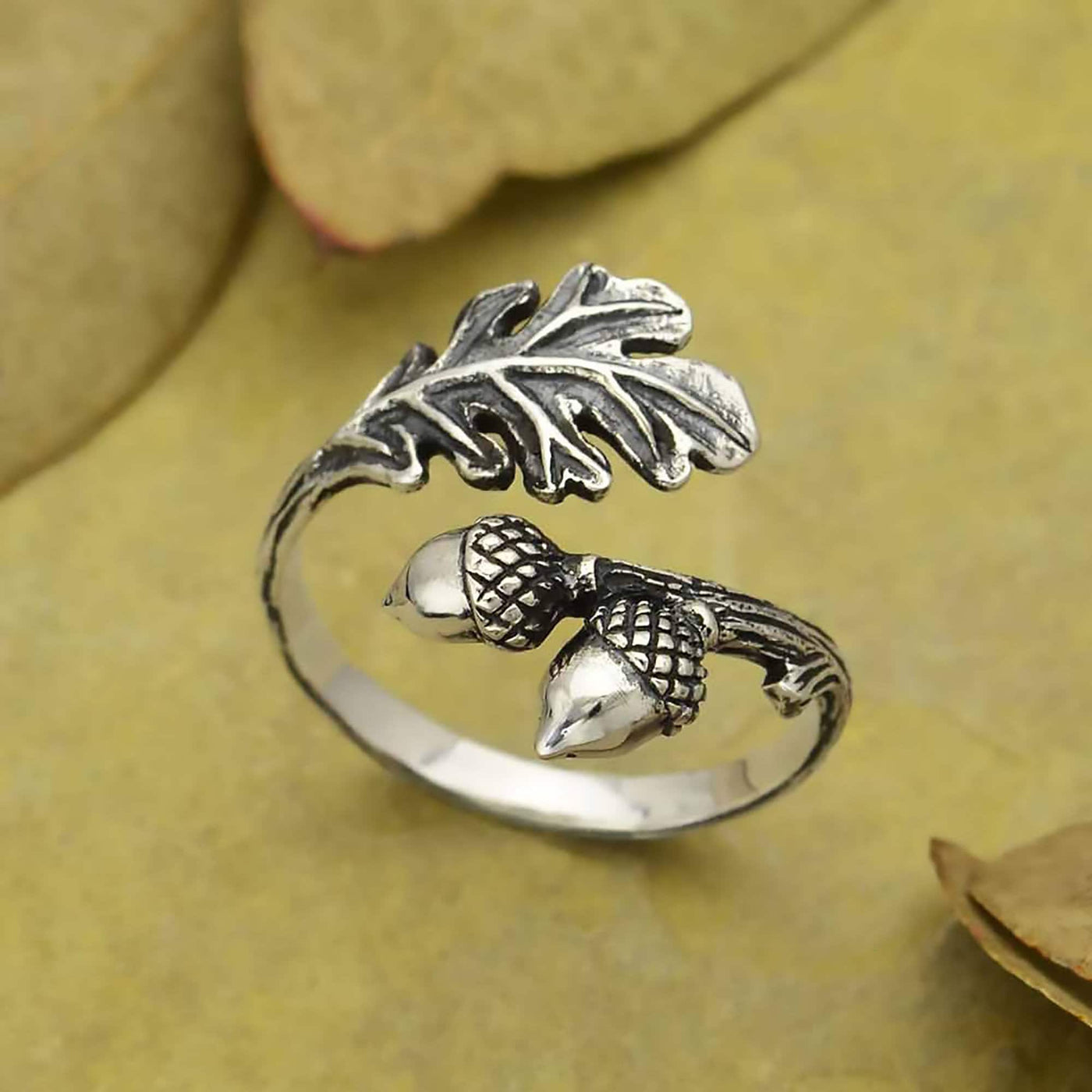 Adjustable Oak Leaf and Acorn Ring