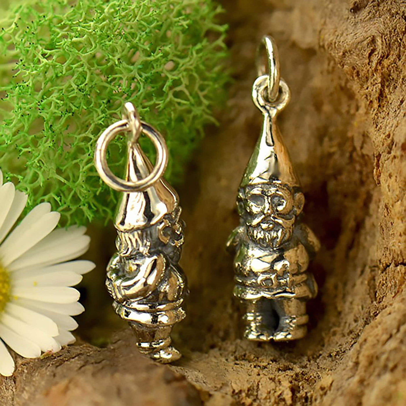 Garden Gnome Charm • Lawn Gnome Charm • Garden Dwarf Charm • Whimsical Fairy Tale Jewelry