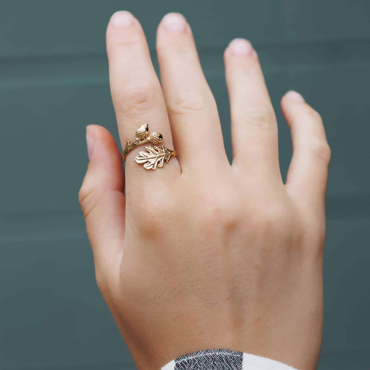 Adjustable Oak Leaf and Acorn Ring