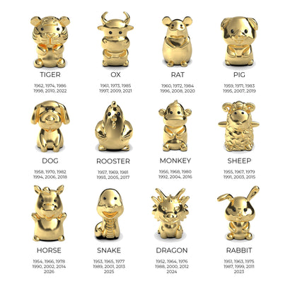 BABY DRAGON (龍) Zodiac 3D Figurine Charms • Chinese Zodiac Charms • Lunar Zodiac Charms • Good Luck Charms